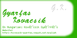 gyarfas kovacsik business card